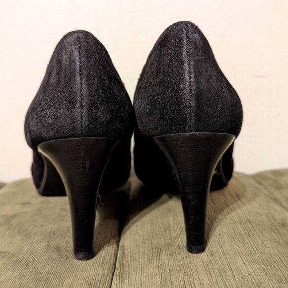 Ecco Alicante Black Suede Pumps Booties Heels Size EU 40 US 9/9.5 - Picture 6 of 12